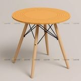 Bàn cafe 4 chân mặt nhựa đúc lỗ DPB01B