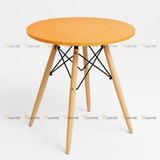 Bàn cafe 4 chân mặt nhựa đúc lỗ DPB01B