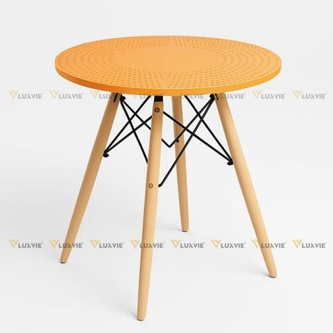Bàn cafe 4 chân mặt nhựa đúc lỗ DPB01B