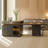 Bàn ăn đảo bếp mặt đá ADDB24 (không gồm ghế)