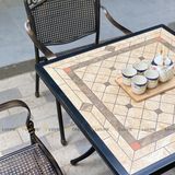 Bàn nhôm đúc ngoài trời mặt đá BNV80M