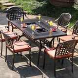 bàn nhôm đúc ngoài trời có bếp