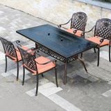 bàn nhôm đúc ngoài trời có bếp