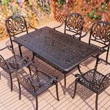 Bộ bàn ghế nhôm ngoài trời LU6072 + Ghế LU6005C