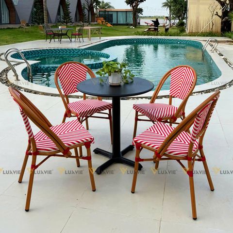 Bộ bàn ghế cafe ngoài trời DPBV9A + Ghế LUZF3006C