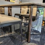 Bàn ăn inox tráng gương mặt đá Jewels (không gồm ghế)