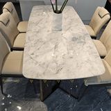 Bàn ăn inox tráng gương mặt đá Jewels (không gồm ghế)