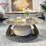 Bàn trà oval mặt đá Ovaltine