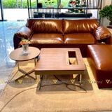 Bàn trà đôi vuông da 8050