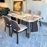 bộ bàn ăn mặt đá tân cổ điển