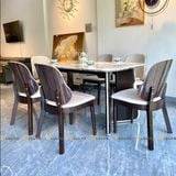 bộ bàn ăn mặt đá tân cổ điển