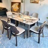 bộ bàn ăn mặt đá tân cổ điển