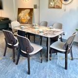 bộ bàn ăn mặt đá tân cổ điển