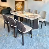 bộ bàn ăn mặt đá tân cổ điển