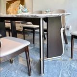 bộ bàn ăn mặt đá tân cổ điển