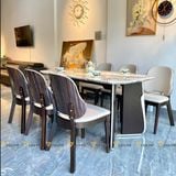 bộ bàn ăn mặt đá tân cổ điển