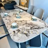 bộ bàn ăn mặt đá tân cổ điển