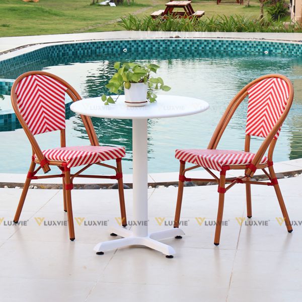 Bộ bàn ghế cafe ngoài trời DPBV9A + Ghế LUZF3006C