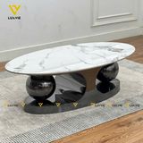 Bàn trà oval mặt đá O-O
