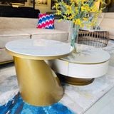 Bàn trà đôi mặt đá Louis