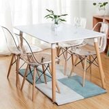 Ghế nhựa trong suốt chân gỗ DPA04