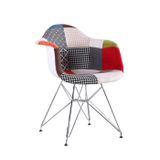 Ghế thổ cẩm có tay chân mạ xi DPA002