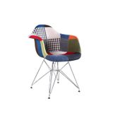 Ghế thổ cẩm có tay chân mạ xi DPA002