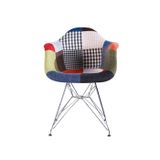 Ghế thổ cẩm có tay chân mạ xi DPA002