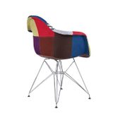 Ghế thổ cẩm có tay chân mạ xi DPA002