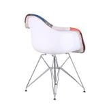 Ghế thổ cẩm có tay chân mạ xi DPA002