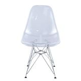 Ghế nhựa trong suốt chân mạ xi DPA004