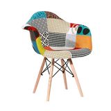 Ghế thổ cẩm có tay chân gỗ DPA02