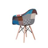 Ghế thổ cẩm có tay chân gỗ DPA02