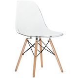 Ghế nhựa trong suốt chân gỗ DPA04