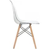 Ghế nhựa trong suốt chân gỗ DPA04