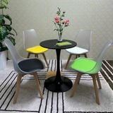 Ghế mặt nệm lưng nhựa trong nhám chân gỗ DPA05F