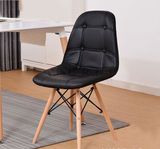 Ghế da cúc chân gỗ DPA11