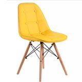 Ghế da cúc chân gỗ DPA11