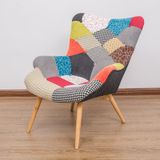 Ghế bành thư giãn và đôn bọc vải thổ cẩm DPA21