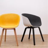 Ghế nhựa bọc vải chân sắt giả gỗ DPA24