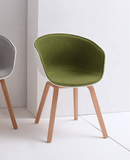 Ghế nhựa bọc vải chân sắt giả gỗ DPA24