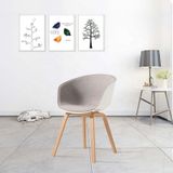 Ghế nhựa bọc vải chân sắt giả gỗ DPA24