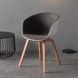 Ghế nhựa bọc vải chân sắt giả gỗ DPA24