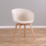 Ghế nhựa bọc vải chân sắt giả gỗ DPA24