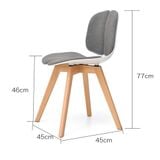 Ghế nhựa bọc vải chân gỗ DPA34