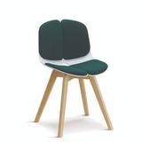 Ghế nhựa bọc vải chân gỗ DPA34