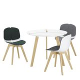 Ghế nhựa bọc vải chân gỗ DPA34