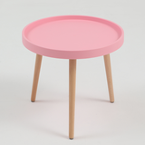 Bàn tròn nhựa chân gỗ DPB7