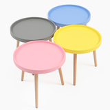 Bàn tròn nhựa chân gỗ DPB7