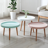 Bàn tròn nhựa chân gỗ DPB7